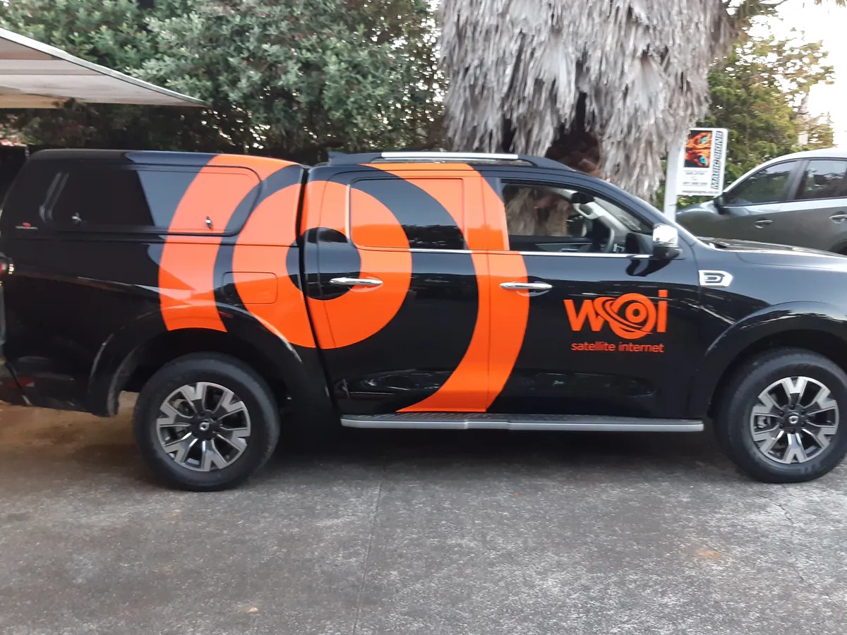 Vehicle signage for WOI Satellite Internet